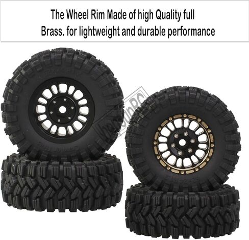 عجلات نحاسية كاملة 1.2 بوصة Beadlock RC ترقيات جزء لـ 1/18 1/24 Trx4m محوري SCX24 FMS FCX24 RC الزاحف، إطارات شاحنة RC تقفز (4 قطع أسود) in Saudi Arabia
