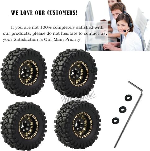 عجلات نحاسية كاملة 1.2 بوصة Beadlock RC ترقيات جزء لـ 1/18 1/24 Trx4m محوري SCX24 FMS FCX24 RC الزاحف، إطارات شاحنة RC تقفز (4 قطع أسود) in Saudi Arabia