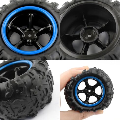 PX9300-21 RC Tires Wheel Set RC Car Accessories Spare Parts for 9300 9301 9304 Trucks 300E 301E 302E 1:18 Scale RC Cars Trucks Vehicle (Blue) in Saudi Arabia