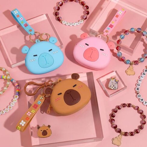 Huquary 8 Set Valentines Capybara Bracelet Making Kit Friendship Bracelet Kit Animal Pendant Squish Letter Beads Cute Capybara Charms Craft DIY Jewelry Gifts Birthday Party Favors for Women Friends in Saudi Arabia