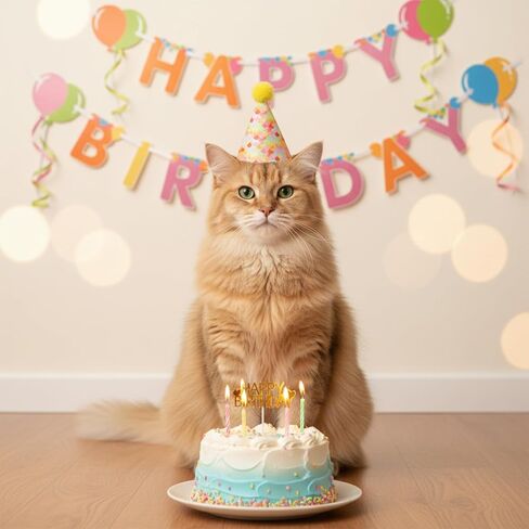 6 PCS Cat Birthday Hat Mini Party Hats for Stuffed Animals Mini Birthday Hats for Kittens Cats Dogs Rabbits Small Animals in Saudi Arabia