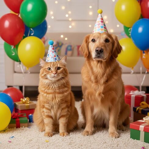6 PCS Cat Birthday Hat Mini Party Hats for Stuffed Animals Mini Birthday Hats for Kittens Cats Dogs Rabbits Small Animals in Saudi Arabia