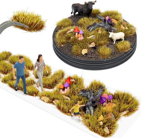Warmtree 1 Box Static Grass Bushy Tufts Lowland Shrubs Scenery DIY Miniature 3D Tree Branches and Mushroom for Train Landscape Scenery Military Layout Model War Gaming Terrain (Spring Green) in Saudi Arabia