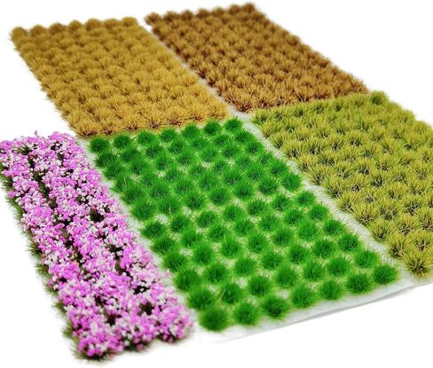 372 Pcs Static Grass Clusters, All Seasons Blend Miniature Grass Tufts for Railway Scenery, Train Layouts, Wargaming Terrain, Diorama Landscape in Saudi Arabia