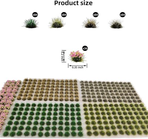 372 Pcs Static Grass Clusters, All Seasons Blend Miniature Grass Tufts for Railway Scenery, Train Layouts, Wargaming Terrain, Diorama Landscape in Saudi Arabia