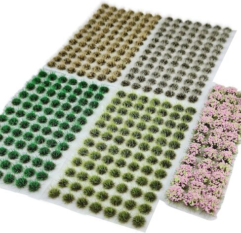372 Pcs Static Grass Clusters, All Seasons Blend Miniature Grass Tufts for Railway Scenery, Train Layouts, Wargaming Terrain, Diorama Landscape in Saudi Arabia