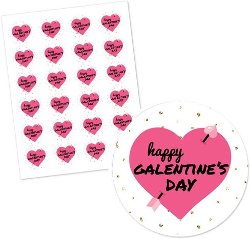 Big Dot of Happiness Be My Galentine - Galentine’s and Valentine’s Day Party Circle Sticker Labels - 24 Count in Saudi Arabia