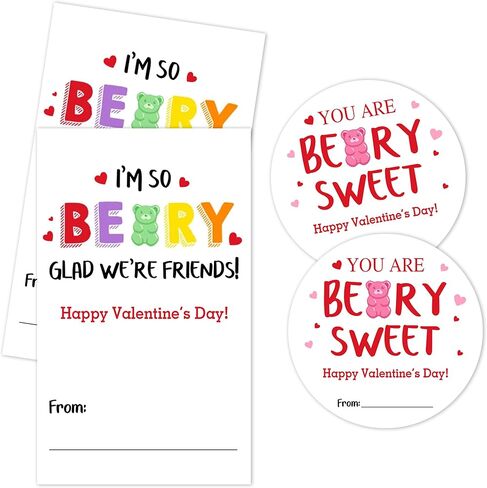 40 Pcs Sweet Treat Favor Valentine's Day Stickers, Valentine's Day 2.1" x 3.5" Label Sticker with 2 Styles for Kids Adults, Valentine Gift Labels Sticker for Cookies Treats Gifts Wrap, Bags, DIY Craft in Saudi Arabia