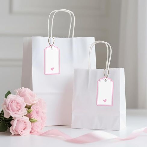 Set of 20 Gift wrap Tags for Gifts – Decorative Gift Bag Tags for Birthday Parties, Wedding Favors, (Pink) in Saudi Arabia