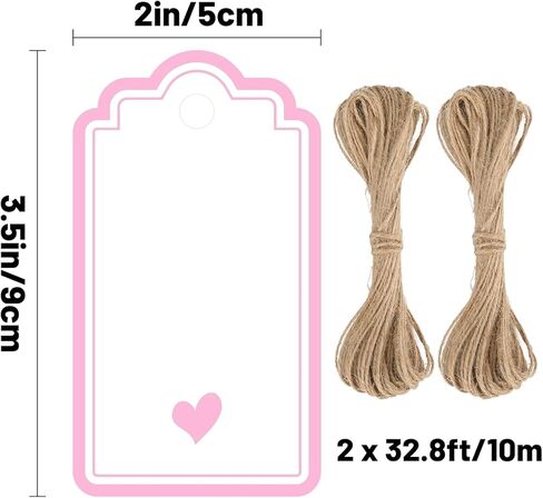 Set of 20 Gift wrap Tags for Gifts – Decorative Gift Bag Tags for Birthday Parties, Wedding Favors, (Pink) in Saudi Arabia