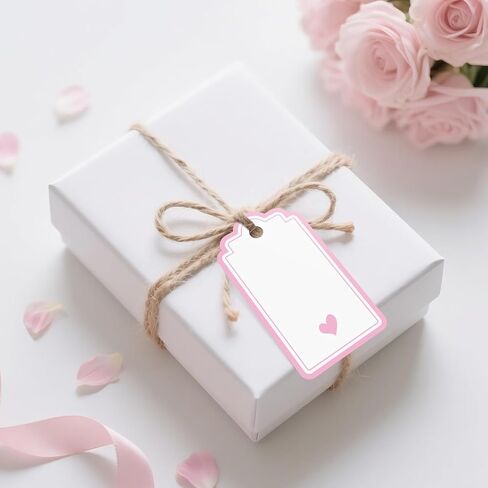 Set of 20 Gift wrap Tags for Gifts – Decorative Gift Bag Tags for Birthday Parties, Wedding Favors, (Pink) in Saudi Arabia