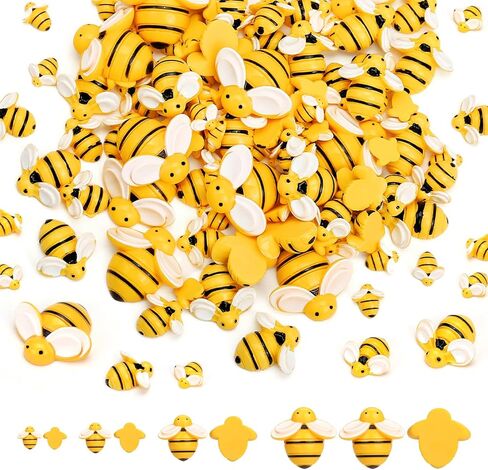 Naler 120PCS Mini Resin Bee Ornament for Embellishments, Tiny Resin Animals for Bee Party Decorations, Dollhouse Accessories, Christmas Halloween Costume Decor, Cupcake Toppers in Saudi Arabia