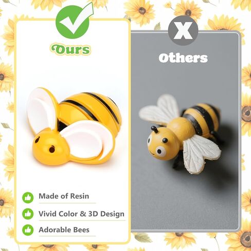 Naler 120PCS Mini Resin Bee Ornament for Embellishments, Tiny Resin Animals for Bee Party Decorations, Dollhouse Accessories, Christmas Halloween Costume Decor, Cupcake Toppers in Saudi Arabia
