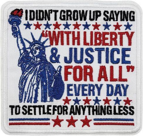 Liberty and Justice for All Human Rights Embroidered Iron On Patch in Saudi Arabia