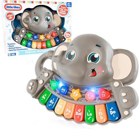 Lollipop - Little Tikes Elephant Musical Keyboard Toy for Toddlers – Baby Piano Toy Lights Up, Plays Music & Animal Sounds – BPA Free, Safety Tested Mini Electric Piano – Musical Toys for Kids in Saudi Arabia