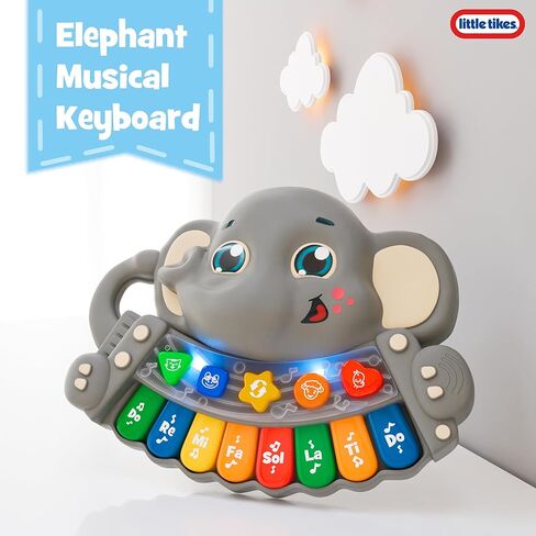 Lollipop - Little Tikes Elephant Musical Keyboard Toy for Toddlers – Baby Piano Toy Lights Up, Plays Music & Animal Sounds – BPA Free, Safety Tested Mini Electric Piano – Musical Toys for Kids in Saudi Arabia