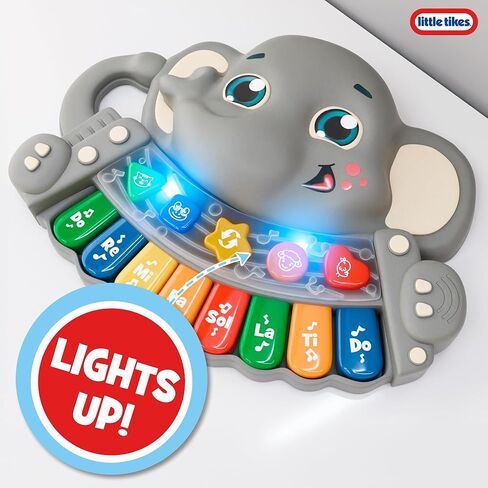Lollipop - Little Tikes Elephant Musical Keyboard Toy for Toddlers – Baby Piano Toy Lights Up, Plays Music & Animal Sounds – BPA Free, Safety Tested Mini Electric Piano – Musical Toys for Kids in Saudi Arabia