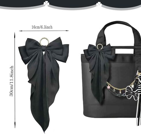 8PCS Tote Bag Decor Kit, Decorative Bow & Pom Pom Accessories, Compatible with YETI Camino 20/35/50 Carryall, Bogg Beach Tote Bags(Black Midnight) in Saudi Arabia
