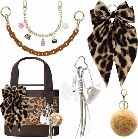 8PCS Tote Bag Decor Kit, Decorative Bow & Pom Pom Accessories, Compatible with YETI Camino 20/35/50 Carryall, Bogg Beach Tote Bags(Black Midnight) in Saudi Arabia