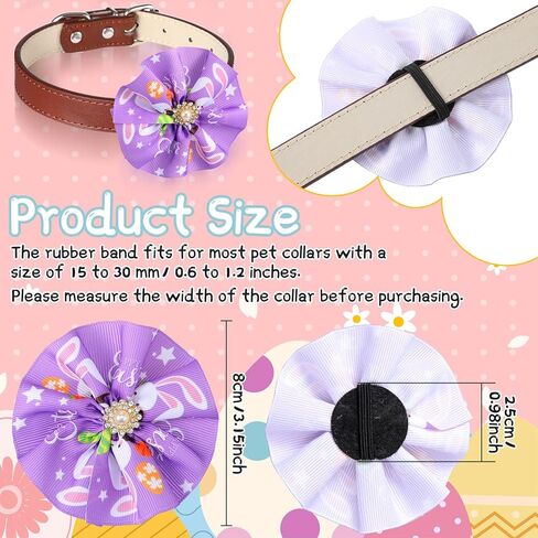 Kigeli 80 Pcs Easter Dog Collar Bows Bulk Colorful Eggs Flowers Rabbit Carrot Charms Dog Cat Collar Grooming Supplies Easter Party Decoration Costume for Small Medium Large Dogs Cats in Saudi Arabia