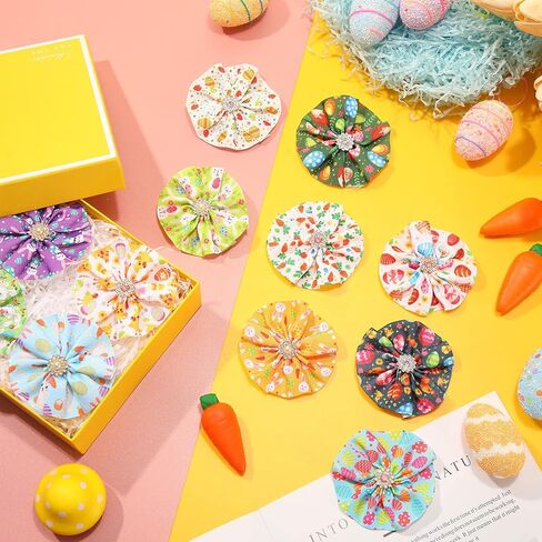 Kigeli 80 Pcs Easter Dog Collar Bows Bulk Colorful Eggs Flowers Rabbit Carrot Charms Dog Cat Collar Grooming Supplies Easter Party Decoration Costume for Small Medium Large Dogs Cats in Saudi Arabia