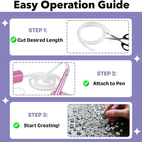 4 PCS Long Extended Silicone Hoses, Replacement Pipes for Diamond Art Painting Pen, Premium Flexible Silicone, Universal Fit for Most Vacuum Pens, for Diamond Art Crafters in Kuwait