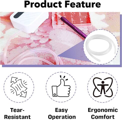 4 PCS Long Extended Silicone Hoses, Replacement Pipes for Diamond Art Painting Pen, Premium Flexible Silicone, Universal Fit for Most Vacuum Pens, for Diamond Art Crafters in Kuwait