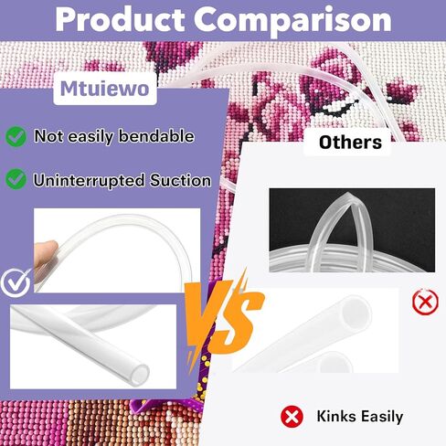 4 PCS Long Extended Silicone Hoses, Replacement Pipes for Diamond Art Painting Pen, Premium Flexible Silicone, Universal Fit for Most Vacuum Pens, for Diamond Art Crafters in Kuwait