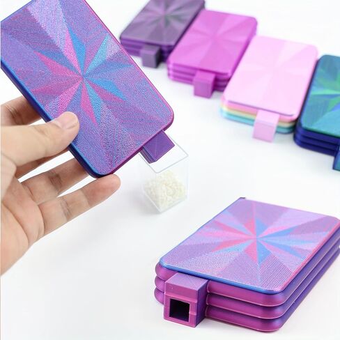 Diamond Art Pen, Include 1,3,6,9, Screw Threaded Steel Nibs and Diamond Painting Trays with Lids, Diamond Art Accessories and Tools for 5D Diamond Painting Beads, Drill Bead Dot Pen Kit (Blue Purple) in Saudi Arabia