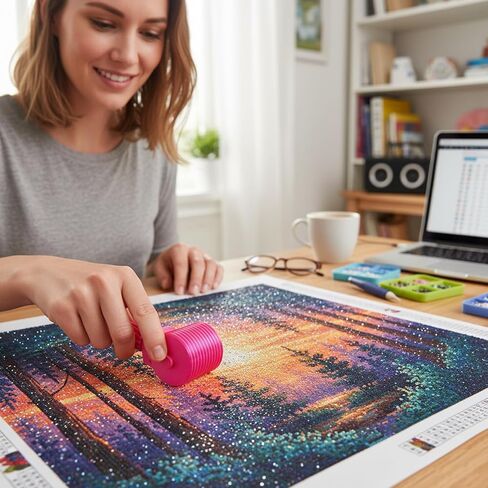 3 قطع أسطوانة فنية ماسية، أداة أسطوانة فنية ماسية، أداة أسطوانة طلاء ماسية، أسطوانة طلاء ماسية لاستكمال القماش الكبير، للمشروعات اليدوية اليدوية، أسطوانة يدوية سهلة الإمساك in Kuwait