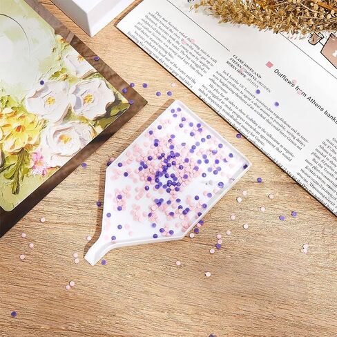 2 Pcs Large Diamond Painting Trays, 6.3" x 3.15" Bead Sorting Trays Organizer, DIY Art Craft Tool Accessories for Adults, White in Saudi Arabia
