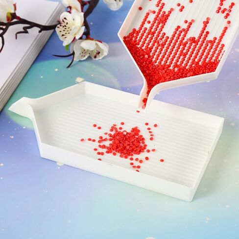 2 Pcs Large Diamond Painting Trays, 6.3" x 3.15" Bead Sorting Trays Organizer, DIY Art Craft Tool Accessories for Adults, White in Saudi Arabia