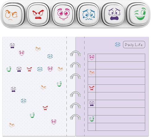 6 قطع من GLOBLELAND 6 أنماط مختلفة من طوابع التحبير الذاتي لتصنيف التعبيرات البلاستيكية مجموعة طوابع صغيرة للتعبير عن الرسم اليومي والحرف الفنية وحفلات أعياد الميلاد وجوائز الكرنفال in Kuwait