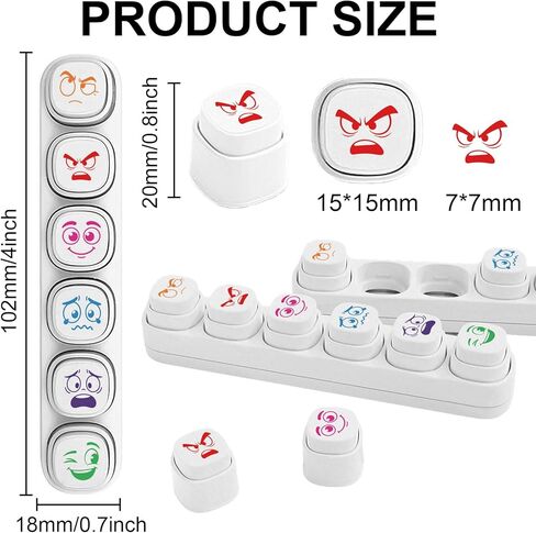 6 قطع من GLOBLELAND 6 أنماط مختلفة من طوابع التحبير الذاتي لتصنيف التعبيرات البلاستيكية مجموعة طوابع صغيرة للتعبير عن الرسم اليومي والحرف الفنية وحفلات أعياد الميلاد وجوائز الكرنفال in Kuwait