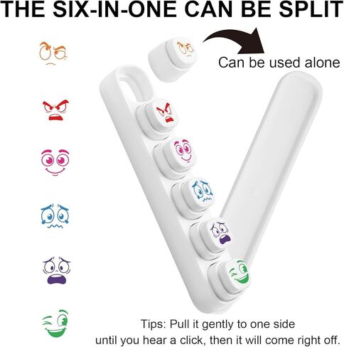 6 قطع من GLOBLELAND 6 أنماط مختلفة من طوابع التحبير الذاتي لتصنيف التعبيرات البلاستيكية مجموعة طوابع صغيرة للتعبير عن الرسم اليومي والحرف الفنية وحفلات أعياد الميلاد وجوائز الكرنفال in Kuwait