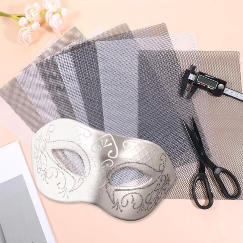 IANFAN 10 Pcs 0.5mm Fursuit Eyes Mesh, Waterproof Printable Mesh Sheet Plastic PVC Eye Meshs Sheets 11.81 x 8.27 in Blank Eye Meshs for Therian Mask Furry Cosplay Props Fursuits DIY (Black White) in Saudi Arabia