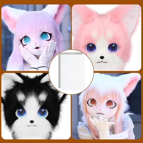 IANFAN 10 Pcs 0.5mm Fursuit Eyes Mesh, Waterproof Printable Mesh Sheet Plastic PVC Eye Meshs Sheets 11.81 x 8.27 in Blank Eye Meshs for Therian Mask Furry Cosplay Props Fursuits DIY (Black White) in Saudi Arabia