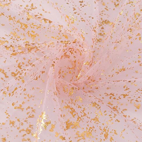 P Pothuiny Glitter Tulle Fabric, Beige Gold Glitter Metallic Foil Sheer Netting Sparkly Fabric for Wedding Dress Tutu Skirt Crafts Gift Packaging Party Backdrop Decor, 1 Yard x 60 Inch in Saudi Arabia
