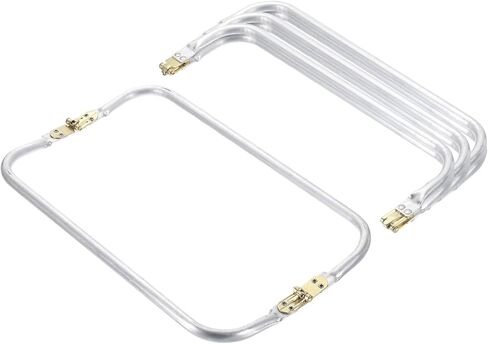 uxcell Metal Purse Frame 6 in, 4 Pcs Rectangle Frame Kiss Lock, Bag Frame Hardware Replacements for DIY Purse Handle Bag Making, Clutch Coin Purse Frames in Saudi Arabia