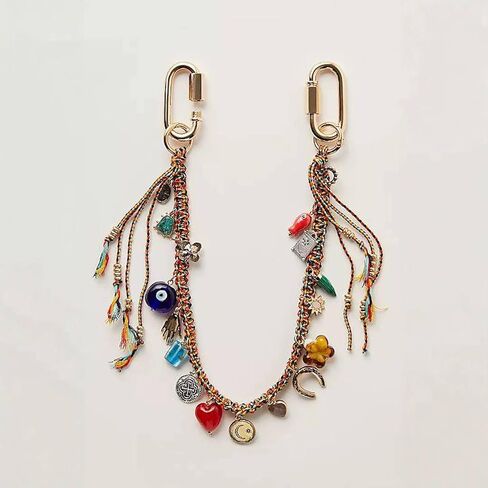 حقيبة سلسلة مفاتيح مضفرة من الحبال المطرزة الأنيقة تمثل حقائب اليد والمحافظ والإكسسوارات الزجاجية للنساء - هدية للذكرى السنوية وأعياد الميلاد والمناسبات الخاصة. in Kuwait