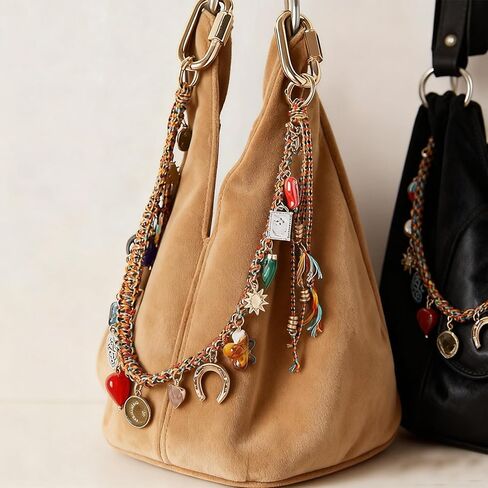 حقيبة سلسلة مفاتيح مضفرة من الحبال المطرزة الأنيقة تمثل حقائب اليد والمحافظ والإكسسوارات الزجاجية للنساء - هدية للذكرى السنوية وأعياد الميلاد والمناسبات الخاصة. in Kuwait