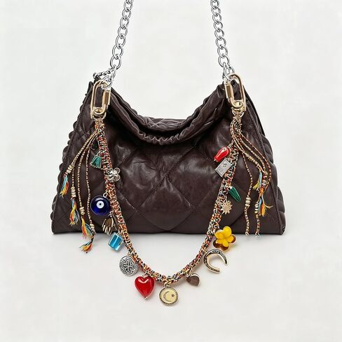 حقيبة سلسلة مفاتيح مضفرة من الحبال المطرزة الأنيقة تمثل حقائب اليد والمحافظ والإكسسوارات الزجاجية للنساء - هدية للذكرى السنوية وأعياد الميلاد والمناسبات الخاصة. in Kuwait