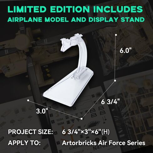 مجموعة بناء طائرة عسكرية من ArtorBricks AH-64 Apache مع حامل عرض - مجموعة نماذج مكونة من 183 قطعة للبالغين وهواة الجمع والمتحمسين، وتغليف صندوق هدايا ممتاز لهدايا العطلات وأعياد الميلاد in Kuwait