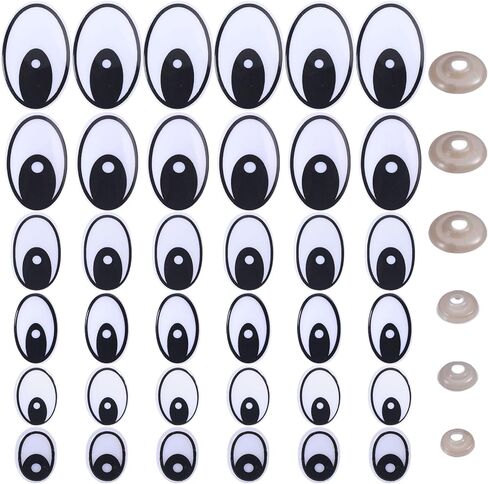 GLOBLELAND 140 Set 6 Sizes Black Eye Safety Craft Eyes Plastic Doll Craft Round Safety Eyes DIY Accessories with Spacer for DIY Doll Bear Puppet Plush Animal Making in Saudi Arabia