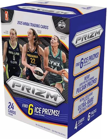 صندوق بريزم لكرة السلة للسيدات WNBA لعام 2025 مع 24 بطاقة تداول + 6 أدوات تحميل علوية ومغناطيس StreetCards! in Saudi Arabia