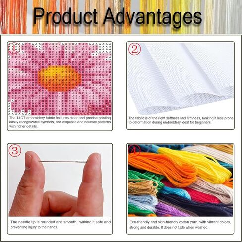VIGEGU 4 Pack Cross Stitch Kits for Beginners,Singer Bookmarks for Women Stamped Cross Stitch Kits,11ct Cross Stitch Embroidery Kit for Beginners Crafts for Adults in Saudi Arabia