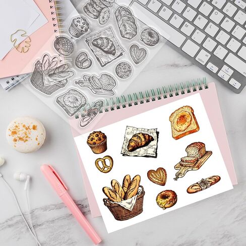 نخب نمط واضح طوابع السلع المخبوزة سيليكون ختم ختم DIY بها بنفسك سكرابوكينغ وبطاقة صنع ورقة كرافت ديكور 6.3 × 4.3 بوصة in Kuwait
