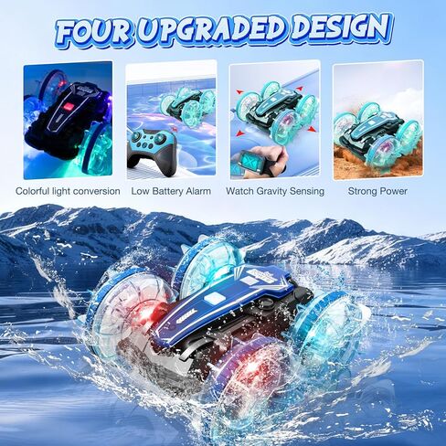 Amphibious Remote Control Car,Water Beach Pool Toy,2.5GHz 4WD 360° Rotation,Waterproof Gesture RC Stunt Car in Saudi Arabia