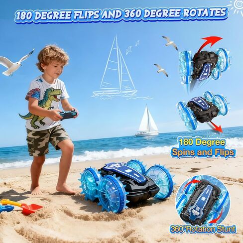 Amphibious Remote Control Car,Water Beach Pool Toy,2.5GHz 4WD 360° Rotation,Waterproof Gesture RC Stunt Car in Saudi Arabia