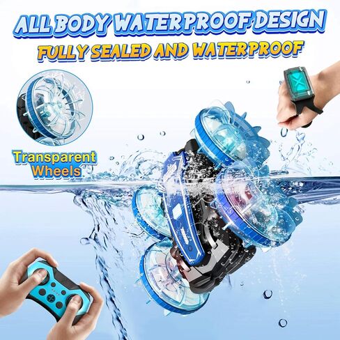 Amphibious Remote Control Car,Water Beach Pool Toy,2.5GHz 4WD 360° Rotation,Waterproof Gesture RC Stunt Car in Saudi Arabia